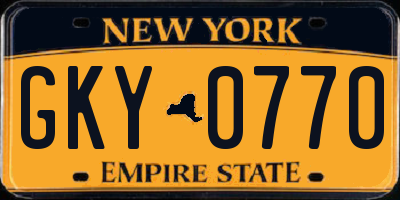 NY license plate GKY0770