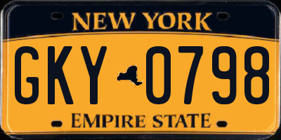 NY license plate GKY0798