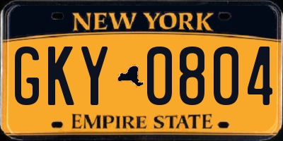 NY license plate GKY0804