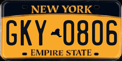 NY license plate GKY0806