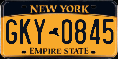 NY license plate GKY0845