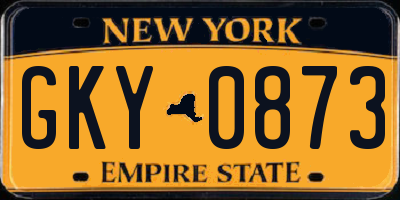 NY license plate GKY0873