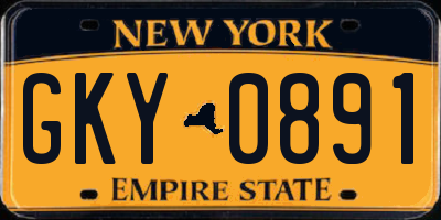NY license plate GKY0891