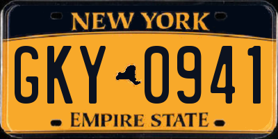 NY license plate GKY0941