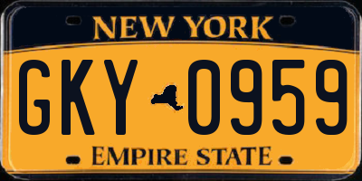 NY license plate GKY0959