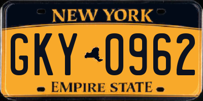 NY license plate GKY0962