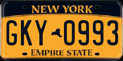 NY license plate GKY0993