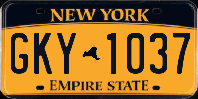NY license plate GKY1037
