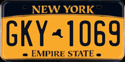 NY license plate GKY1069