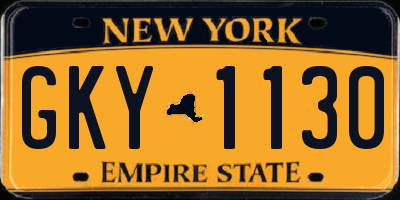NY license plate GKY1130