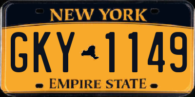 NY license plate GKY1149
