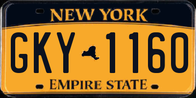 NY license plate GKY1160