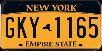 NY license plate GKY1165