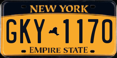 NY license plate GKY1170