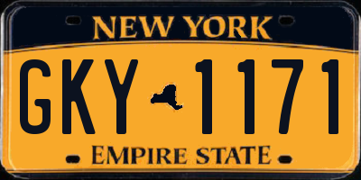 NY license plate GKY1171