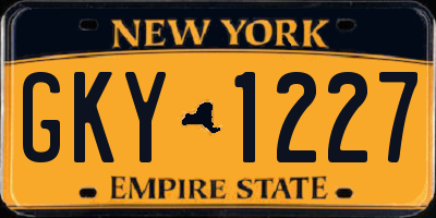 NY license plate GKY1227