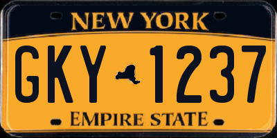 NY license plate GKY1237