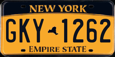 NY license plate GKY1262