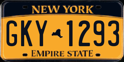 NY license plate GKY1293