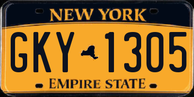 NY license plate GKY1305