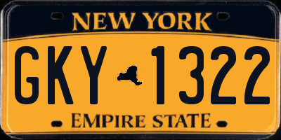 NY license plate GKY1322