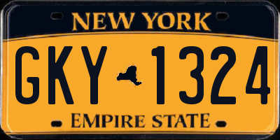 NY license plate GKY1324