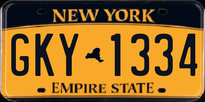 NY license plate GKY1334
