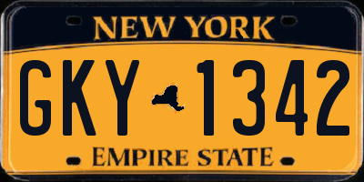 NY license plate GKY1342