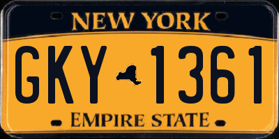NY license plate GKY1361