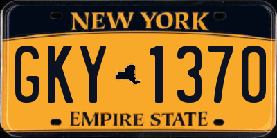 NY license plate GKY1370