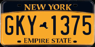 NY license plate GKY1375
