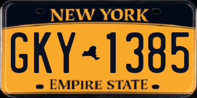 NY license plate GKY1385