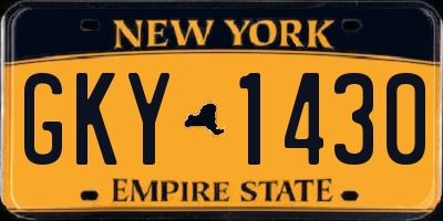 NY license plate GKY1430