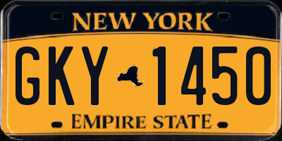 NY license plate GKY1450