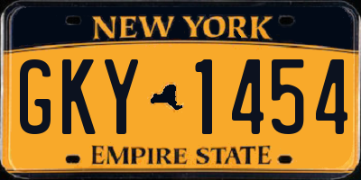 NY license plate GKY1454