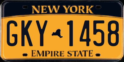 NY license plate GKY1458
