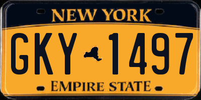 NY license plate GKY1497