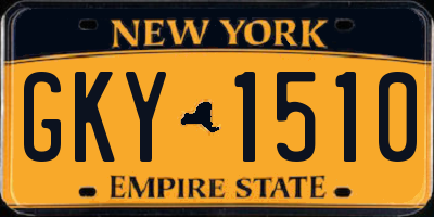 NY license plate GKY1510