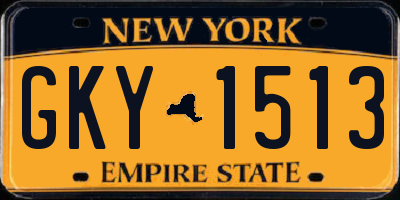 NY license plate GKY1513