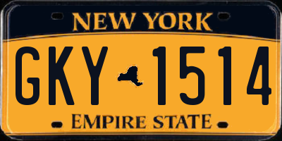 NY license plate GKY1514
