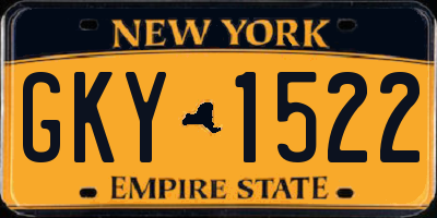 NY license plate GKY1522