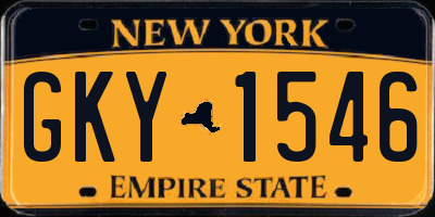NY license plate GKY1546