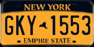 NY license plate GKY1553