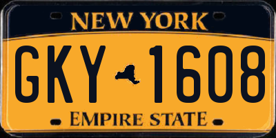 NY license plate GKY1608