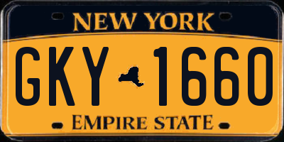 NY license plate GKY1660