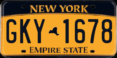 NY license plate GKY1678