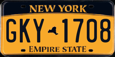 NY license plate GKY1708