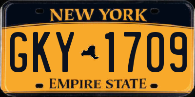 NY license plate GKY1709