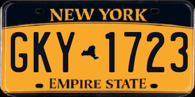 NY license plate GKY1723