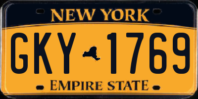 NY license plate GKY1769